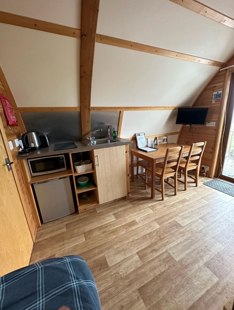 Deluxe wigwam kitchen area