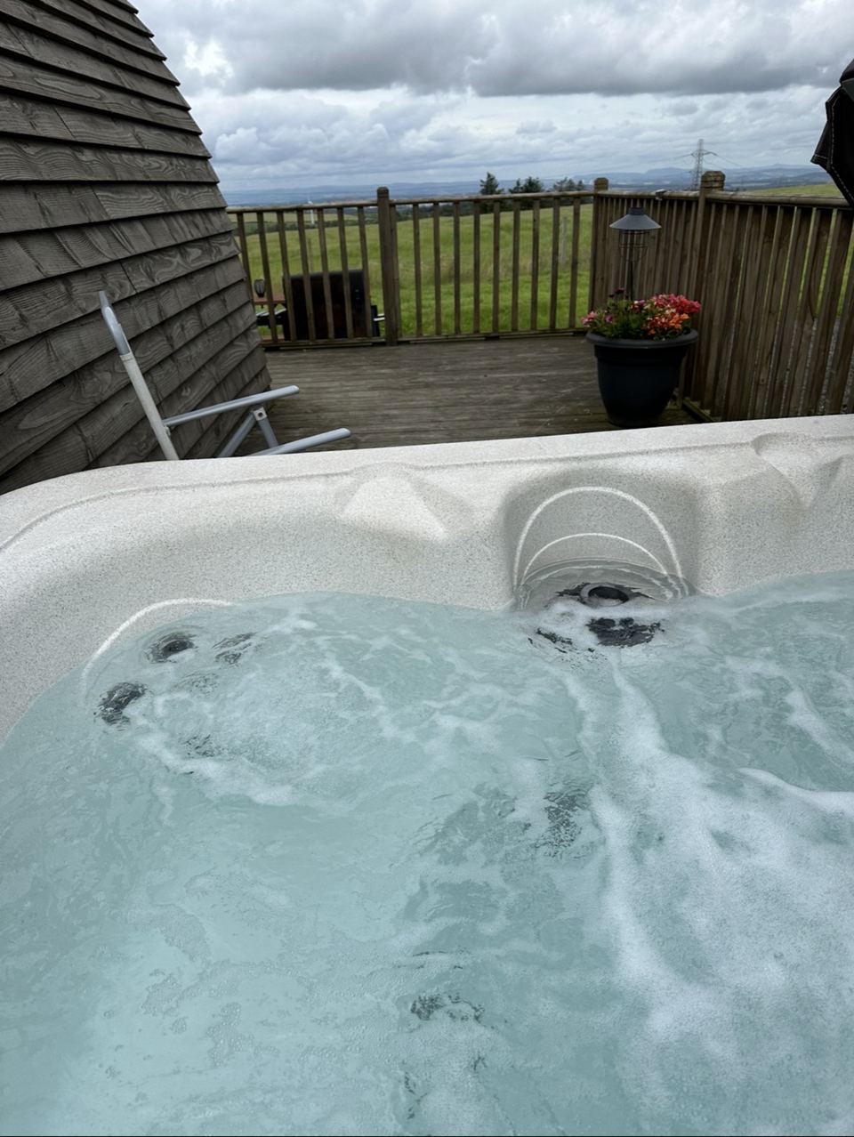 Hot tub on the decking
