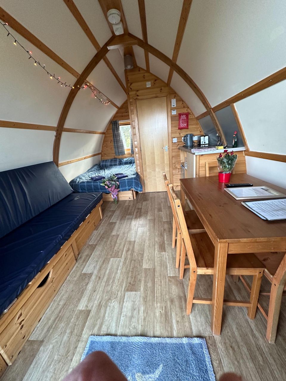 Wigwam interior with table