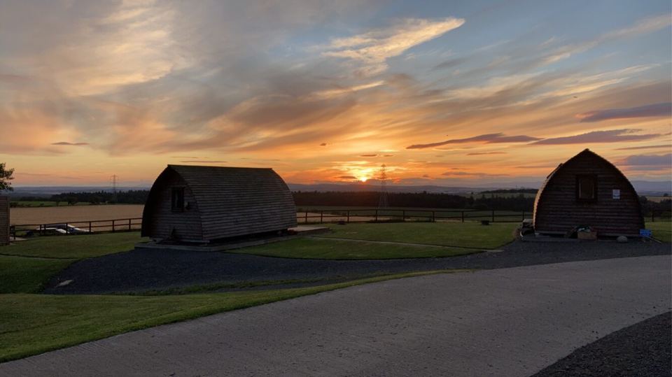 Wigwams at sunset