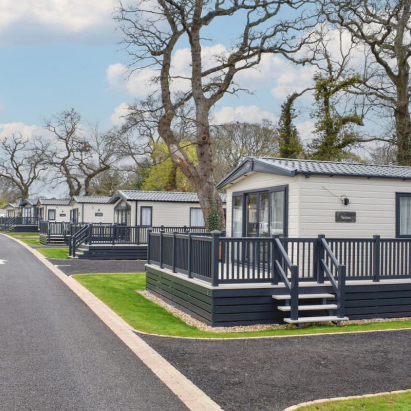 Row of holiday caravans