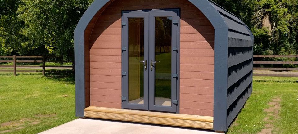 Glamping pod on grass