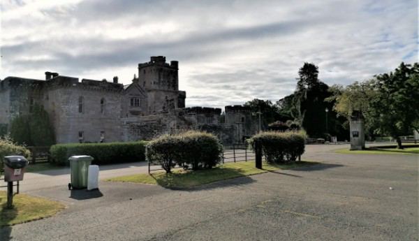 Castle beside the park road