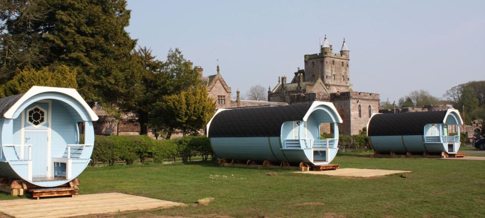 Barrel pods by the castle