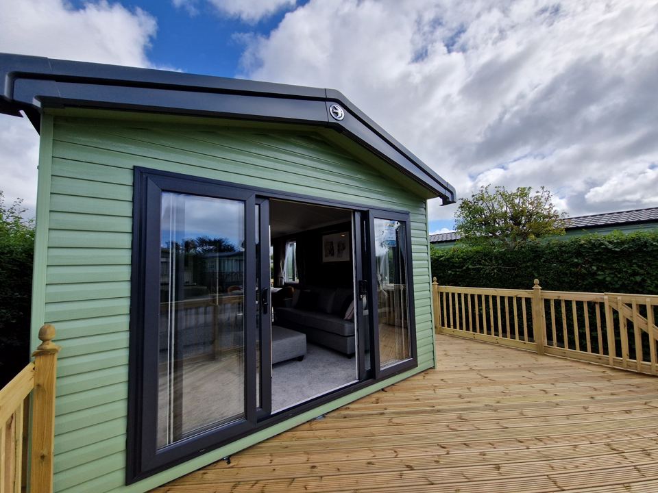 Glamping pod with decking