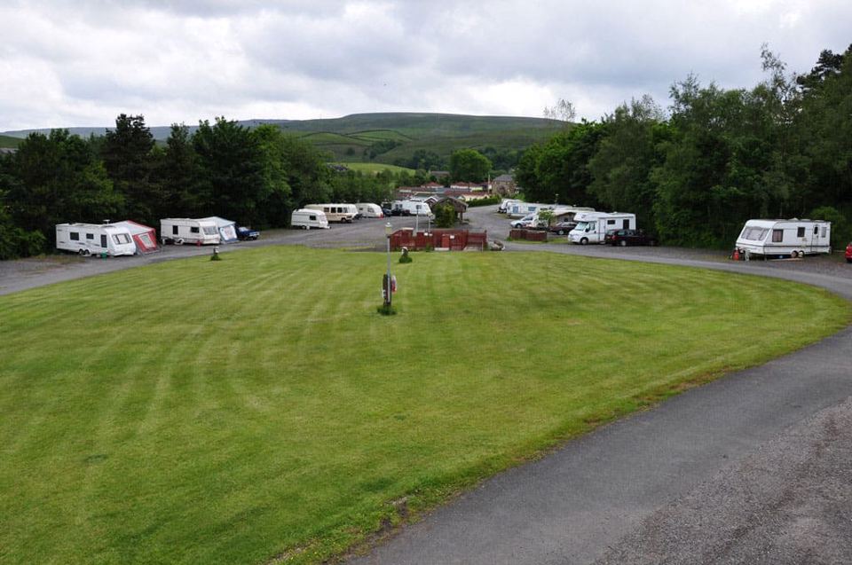 Caravans on the grass loop