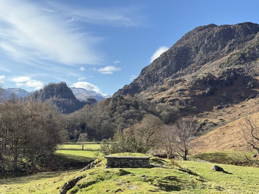 Valley view towards the crags