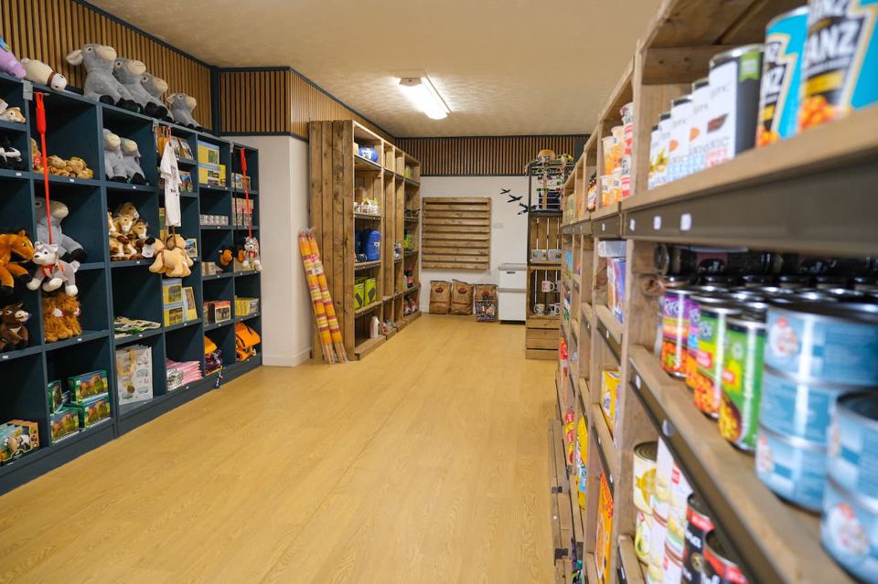 Inside the campsite shop