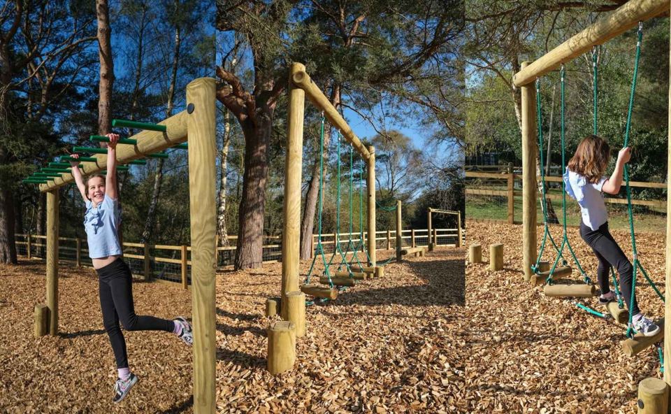 Climbing frames and swings