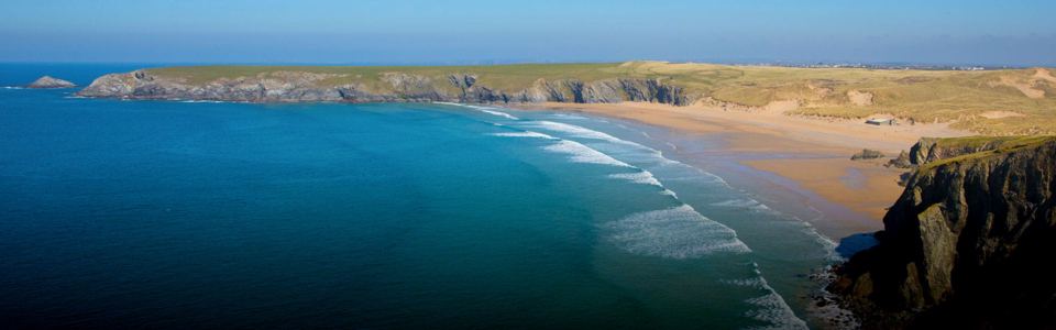 Sandy beach and cliffs
