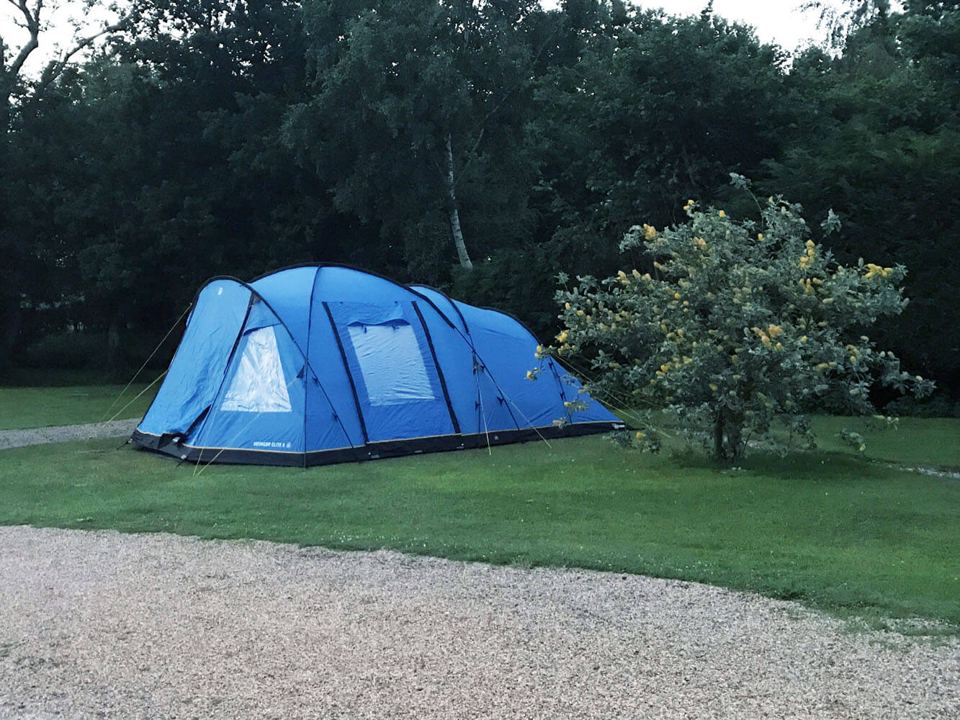 Tent on a grass pitch