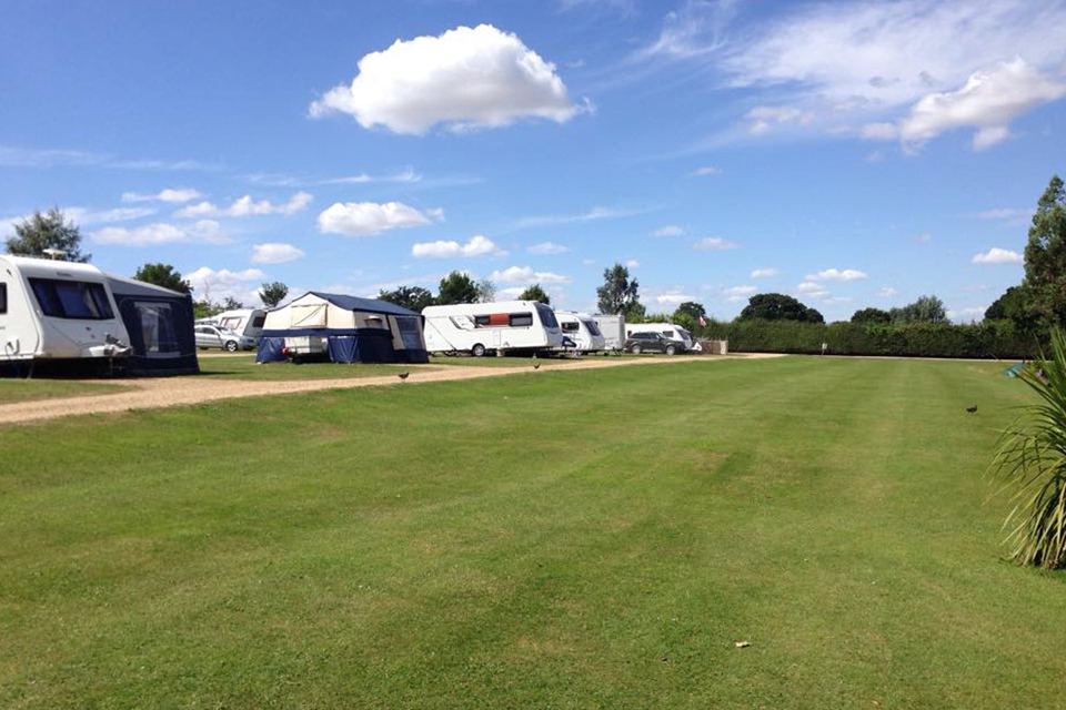 Caravans on the mown field