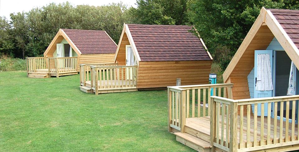 Wooden camping pods