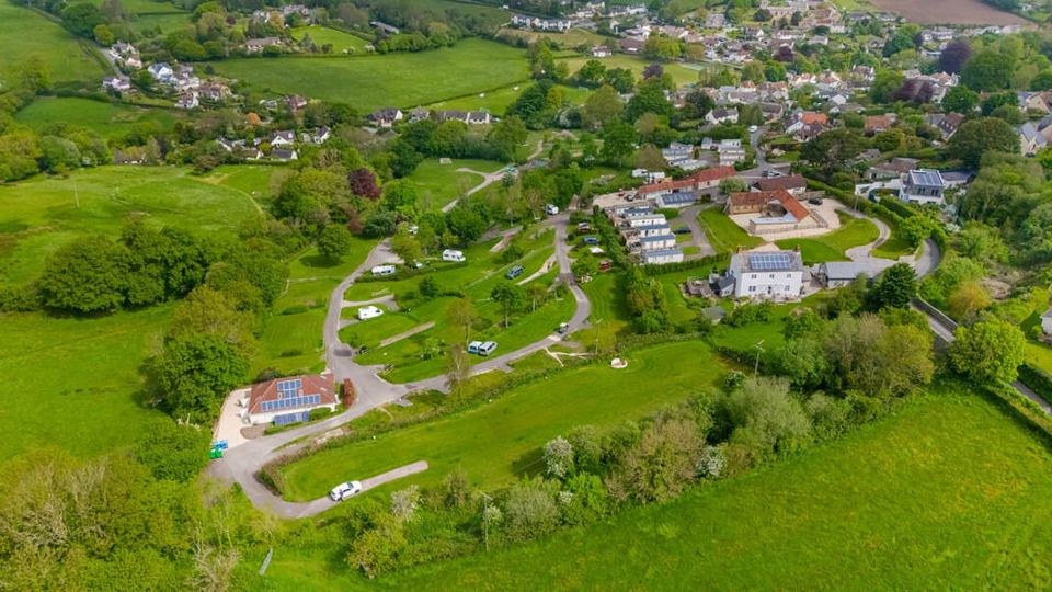 Aerial view of the farm