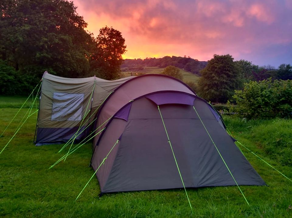 Tents at sunset