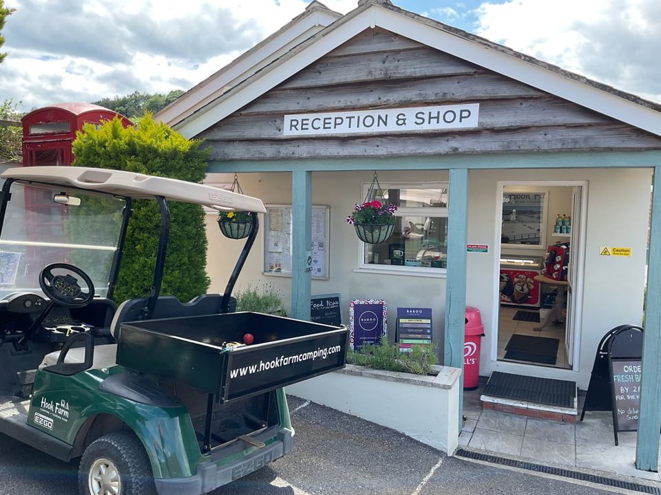 Reception and shop building