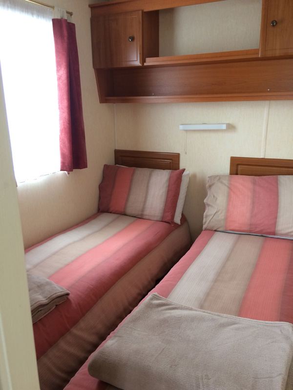 Twin beds in the caravan