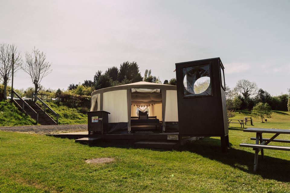 Yurt on its own decking