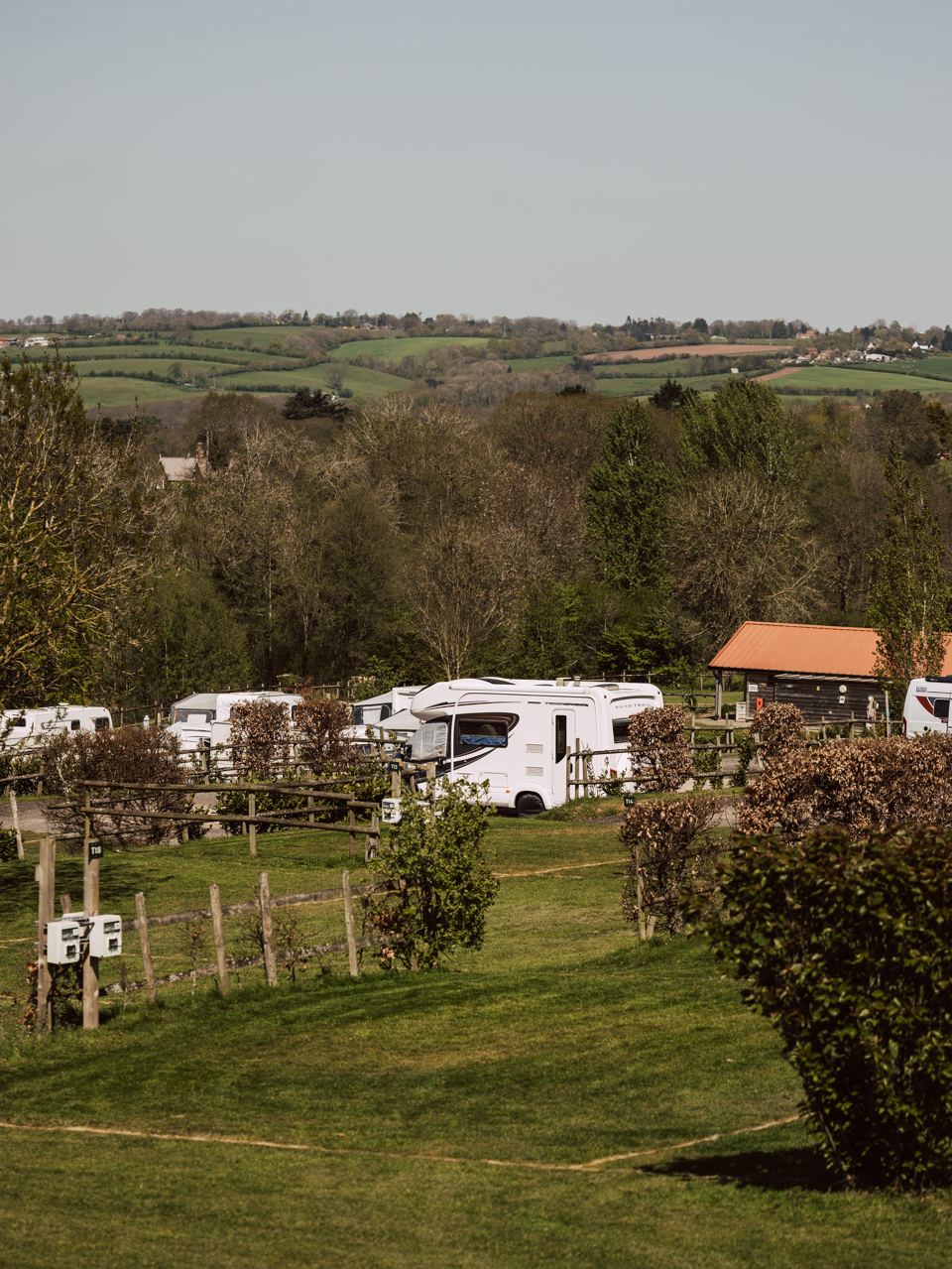 Motorhome pitches on the hill