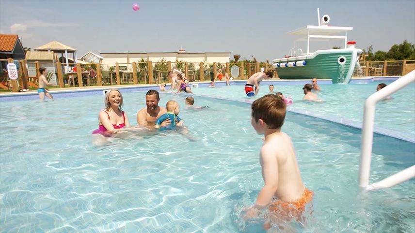 Shallow outdoor pool