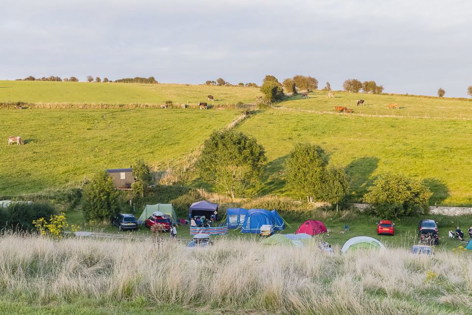 Camping field on the Downs