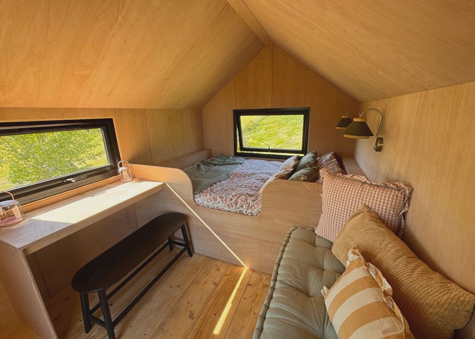 Inside a hut with window