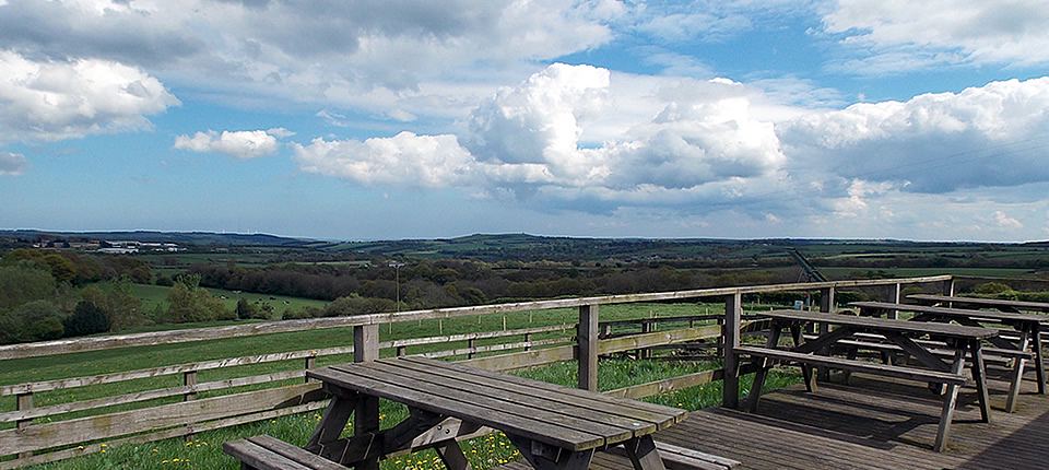 Decking with valley views