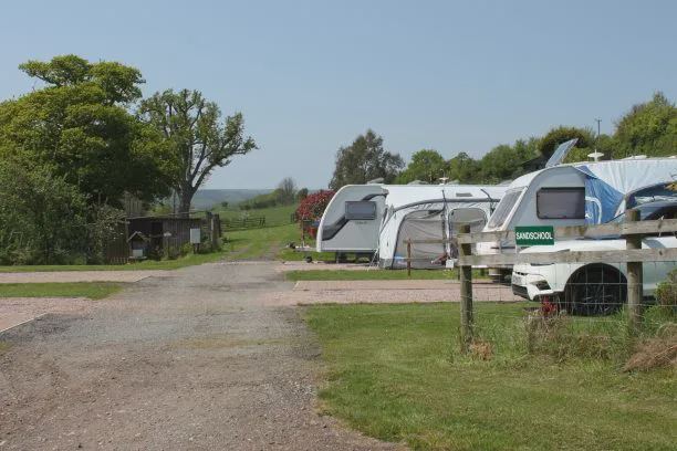 Caravans on gravel pitches