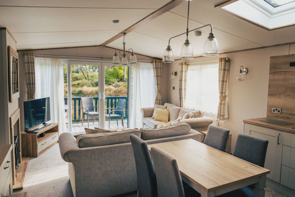 Lounge in a holiday caravan
