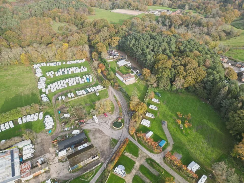 Caravan pitches from above