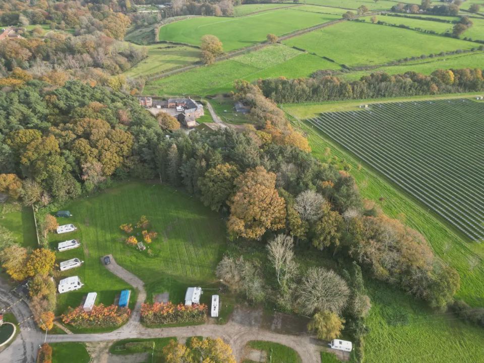Park and fields from above