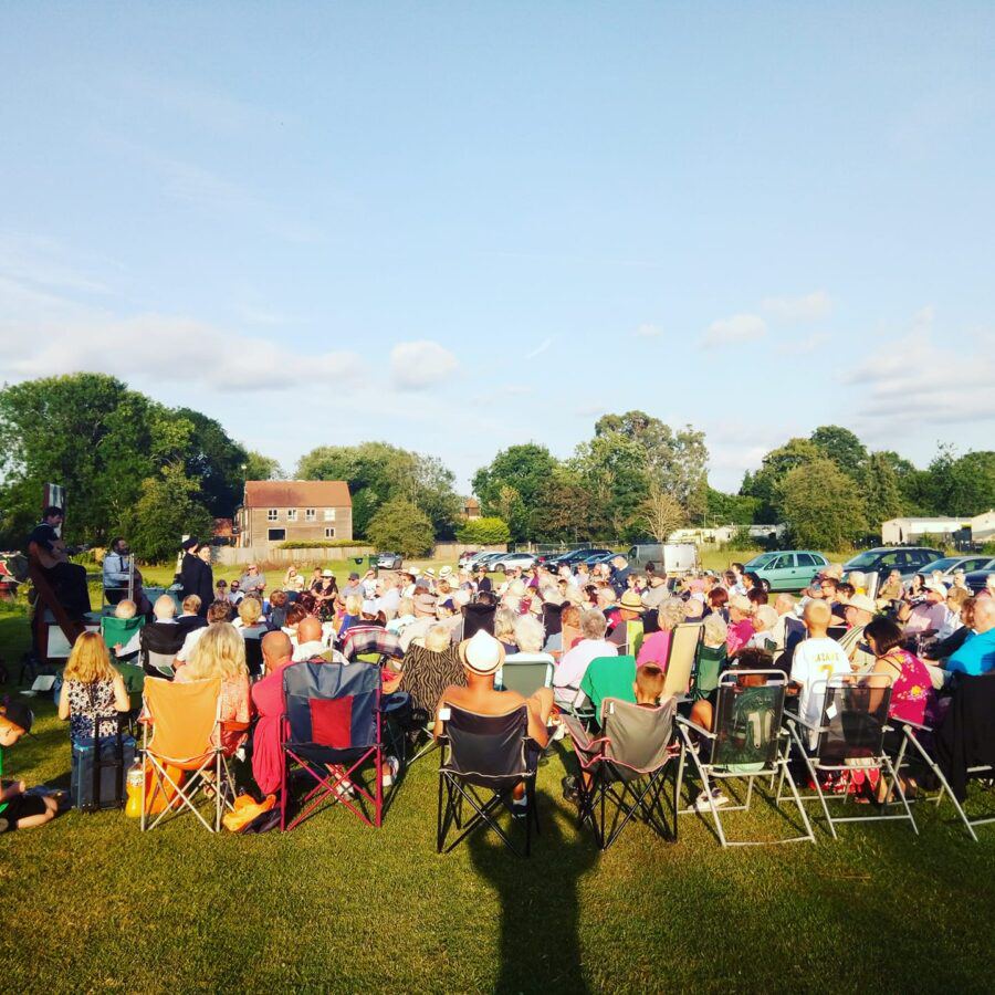 Evening gathering on the park