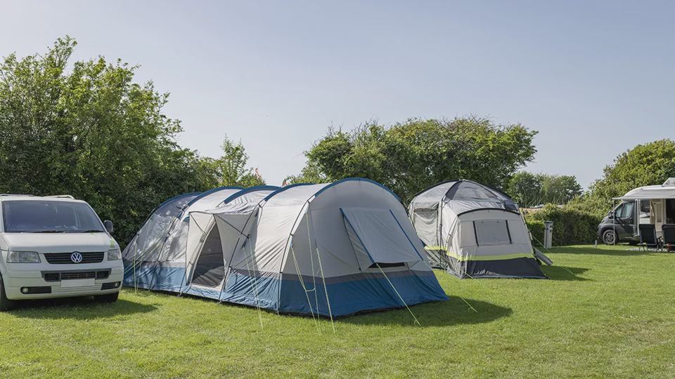 Tents on grass pitches