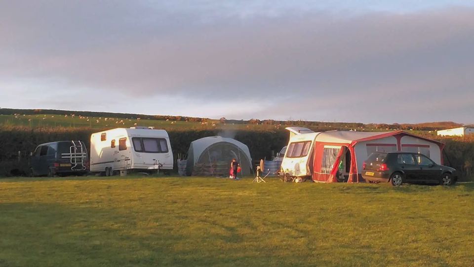 Caravans in evening light