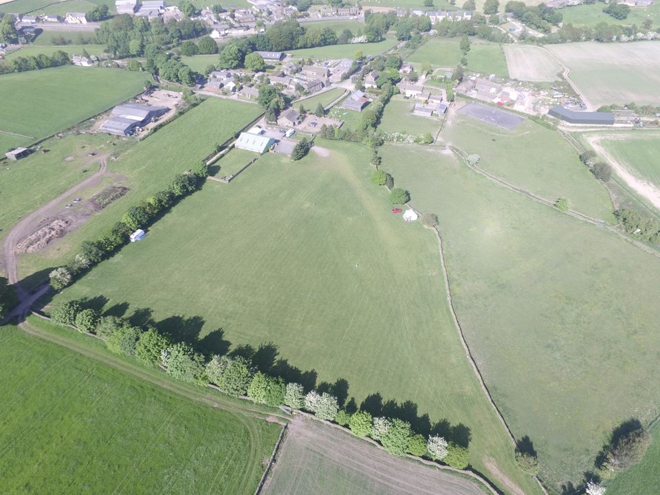 Farm and fields from above
