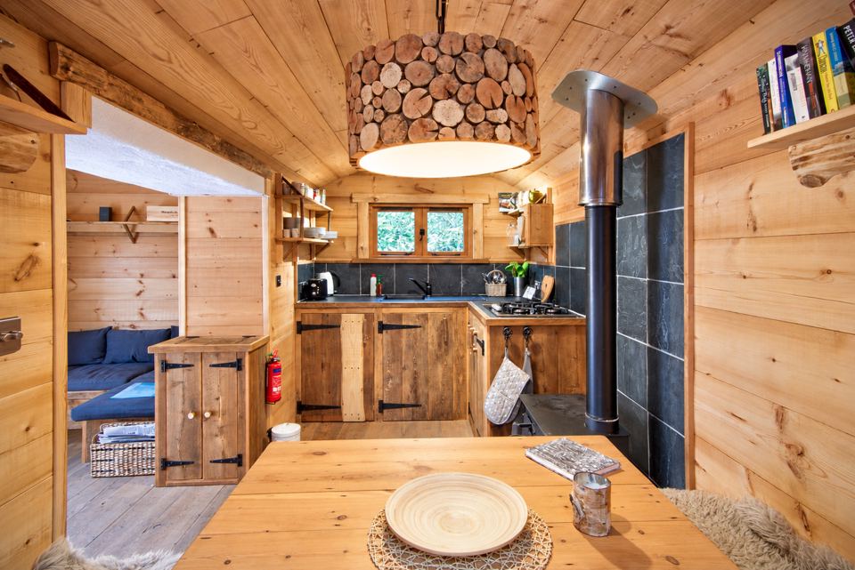 Inside the shepherd's hut