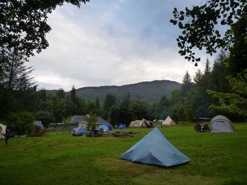 Camping field with tents