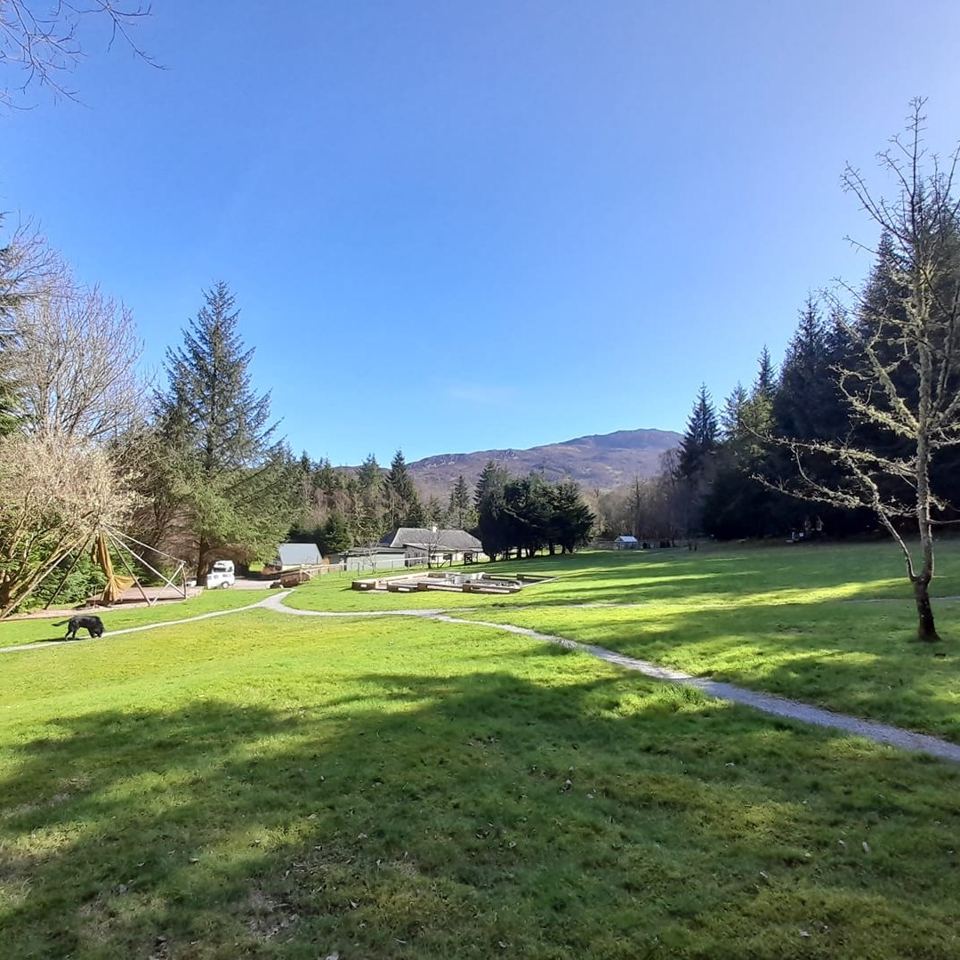 Open camping meadow