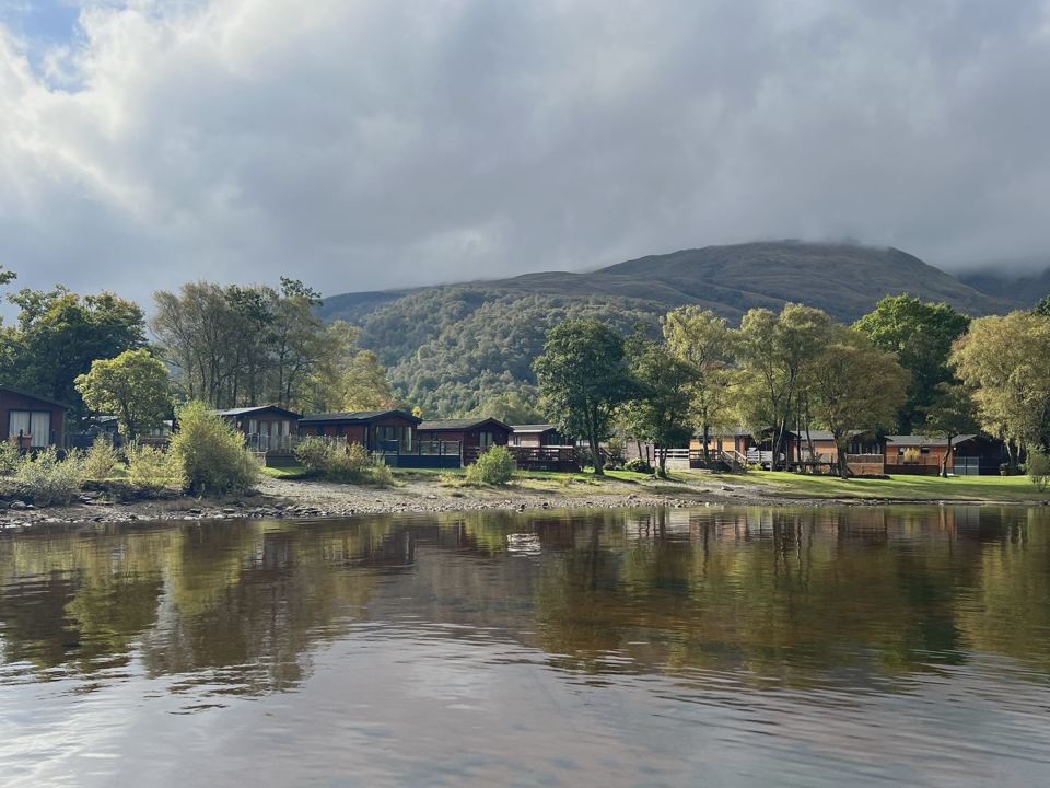 Loch-front lodges and hills