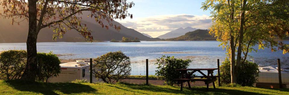 Picnic bench by the loch