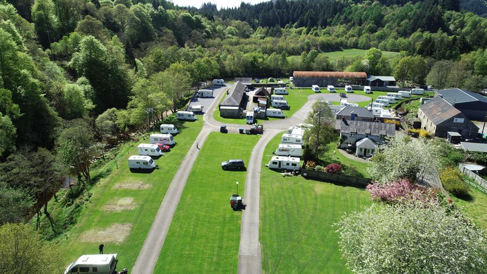 Park from above with grass pitches