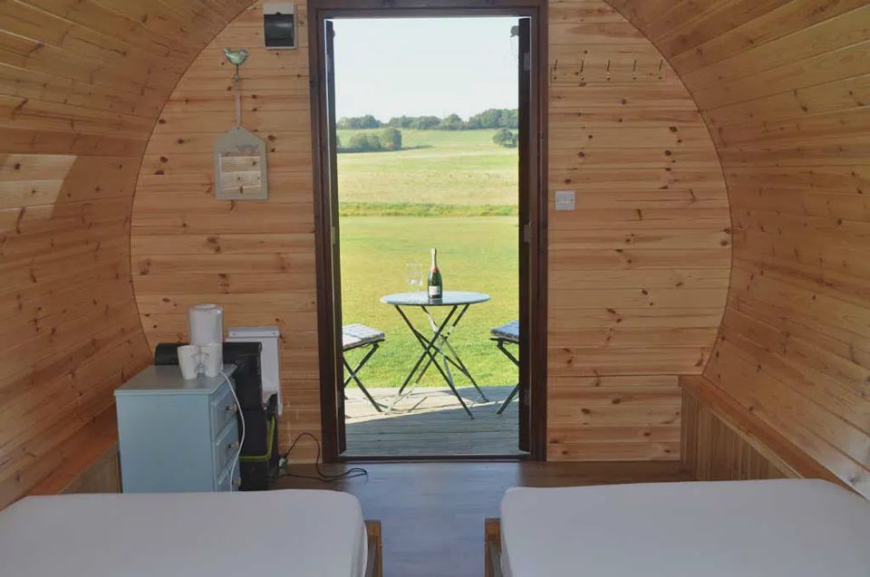 Pod interior opening to the field