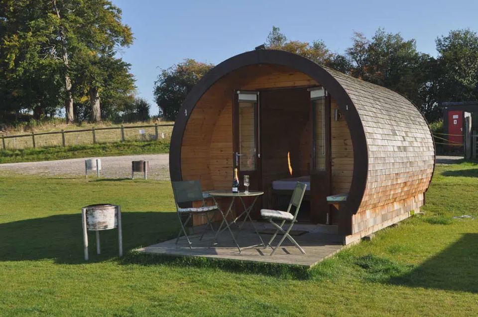 Pod with decking and view