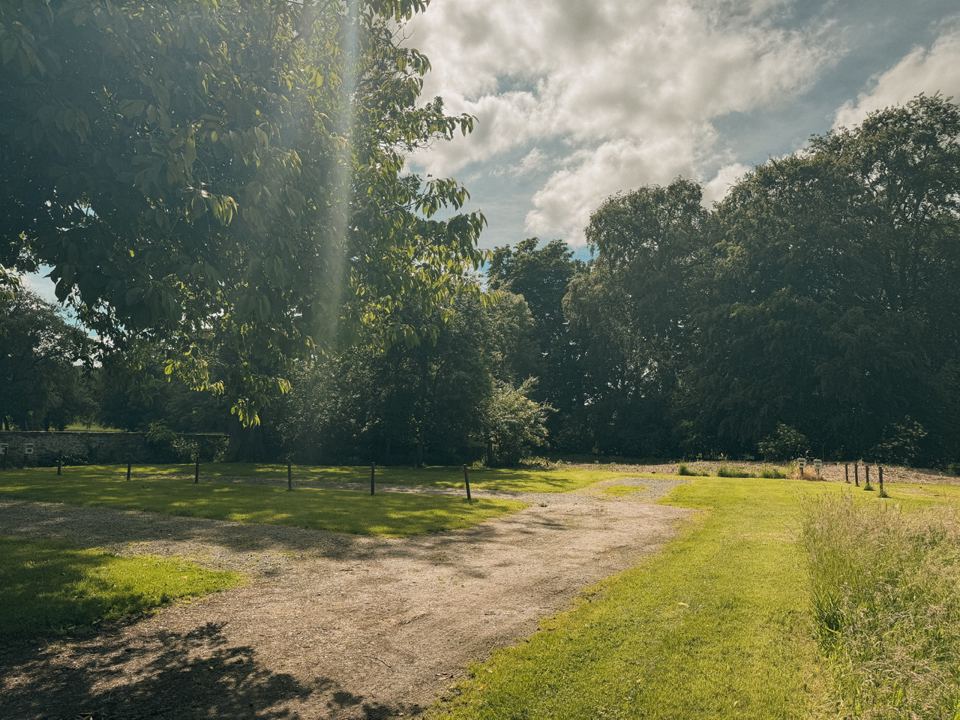 Hardstanding track and grass