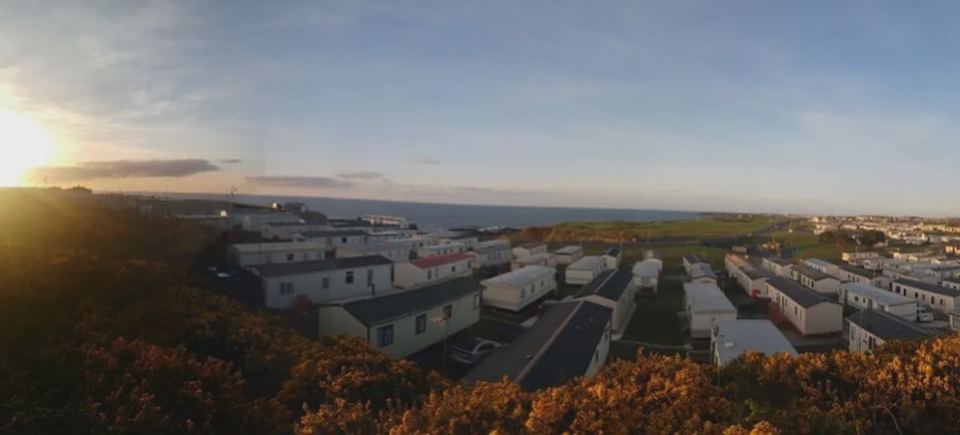 Park from above at sunset