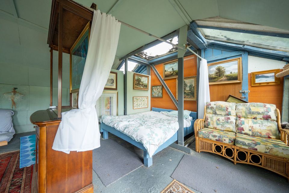 Inside a decorated yurt