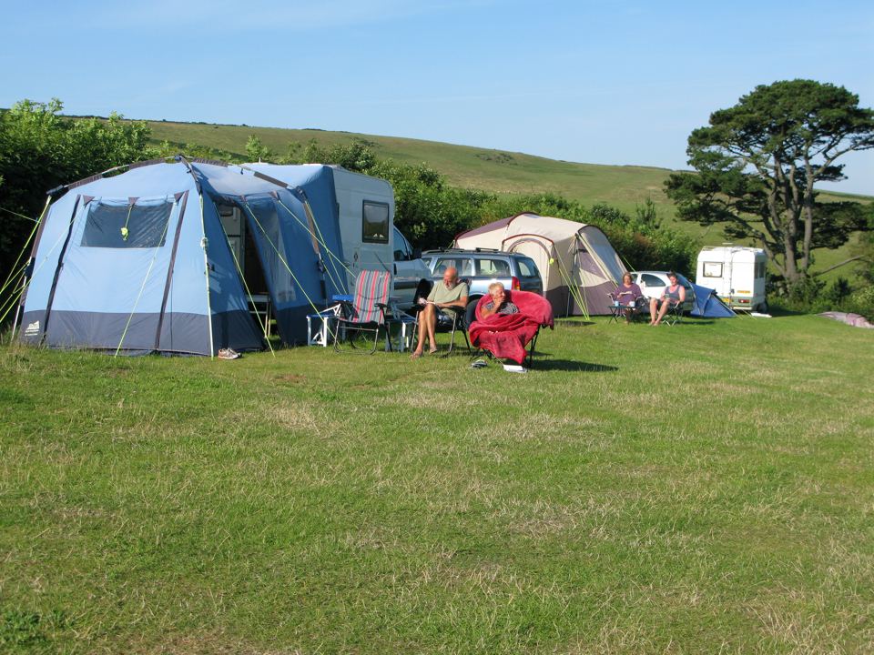 Tents and a tourer on the grass