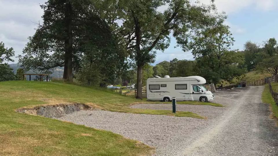 Motorhome on the gravel track