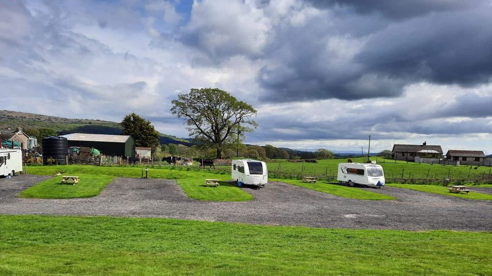 Caravans and motorhomes on the hardstanding