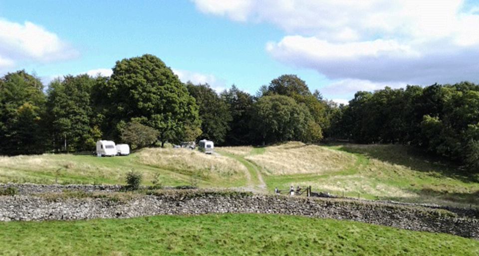 Caravans on the grass field